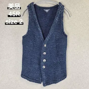 새상품급 45R 포티파이브알 인디고 염색 V넥