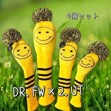 골프 헤드커버 4개 세트 새상품 니트 스마일