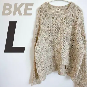 새상품급 BKE 시스루 니트 오버 사이즈 니트 [L] 베이지 오로라