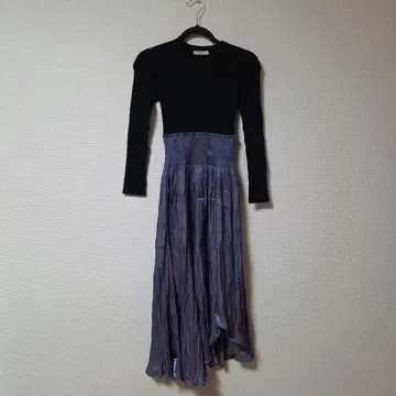 emmi atelier 에미 아틀리에 니트 콤비 원피스 블랙 S