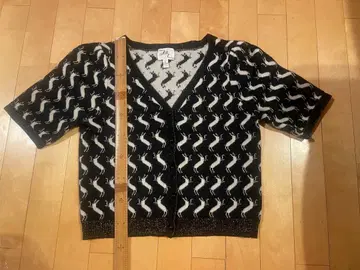 Milly 루돌프 무늬 니트 가디건 반팔