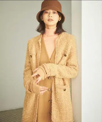 루니 트위드 니트 자켓