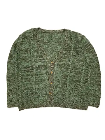 새상품급 니트 V넥 가디건 그린 오버 사이즈