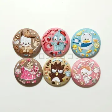 산리오 캐릭터즈 자수 캔뱃지 비스켓 3