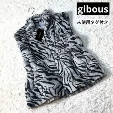 미사용 gibous zebra fur vest 제브라 패턴 퍼 베스트 M