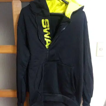 SWAG 풀 집업 후드티 블랙/옐로우 그린 속기모 있음