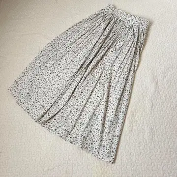 시마무라 꽃무늬 롱 플리츠 스커트 허리밴딩 플라워 프린트 a1548