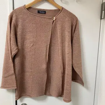 요코타 나오코 M 사이즈 핑크 베이지 가디건