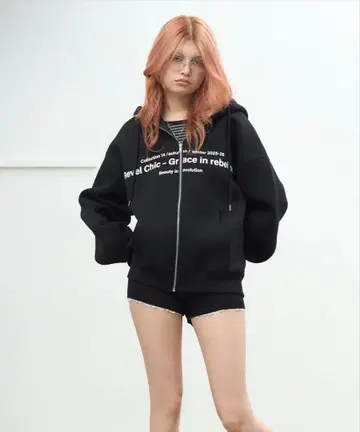 ACLENT 엔젤 하트 로고 지퍼 후디