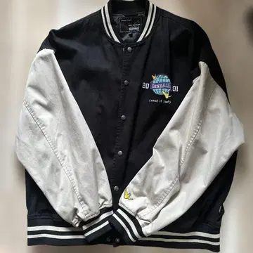 Mark Gonzales 바시티 자켓 XL 블랙/그레이