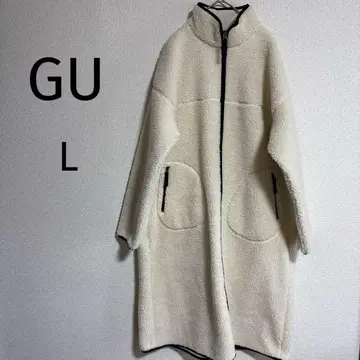 297 [지유] 플리스 자켓 보아 롱 코트 풀 집업 아이보리 L