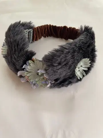 그레이 퍼 헤어밴드 꽃무늬