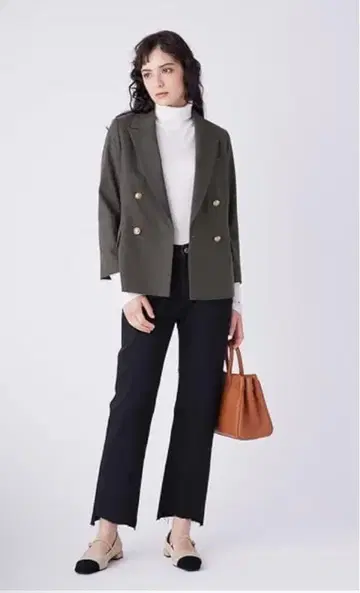 미라 오웬 더블 버튼 테일러드 자켓