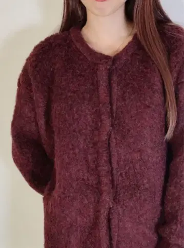 COCO DEAL 코코딜 몬스터 니트 가디건 와인