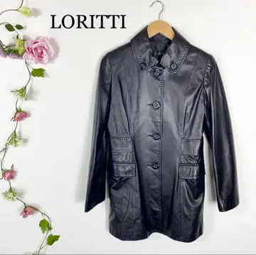 LORITTI 리얼 램 가죽 양가죽 세미 롱 코트
