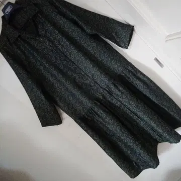 그린 구옥 무늬 테일러 롱 원피스