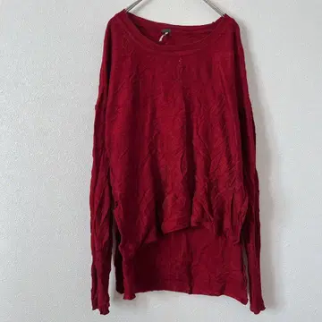 Poof [ L ] 빨간색 긴팔 니트 스웨터 무지 심플