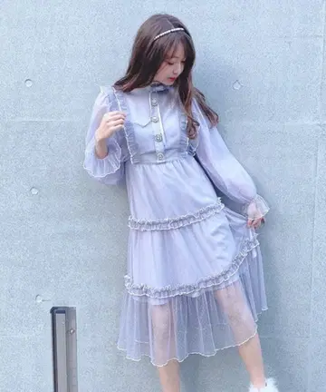 Swankiss dot snow 원피스 아이스 그레이