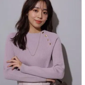 저스길리티 멀티 버튼 리브 니트