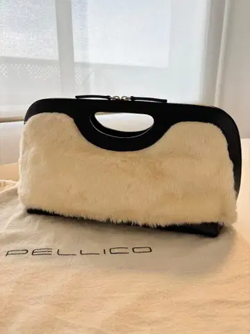 PELLICO ANELLI 에코 퍼 콤비 백 클러치 블랙/아이보리