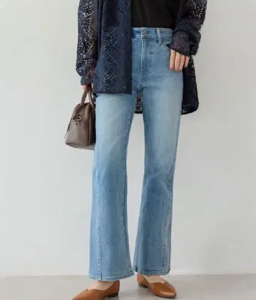 플레어 데님 라이트 인디고