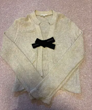 PAULE KA 베이지 리본 포함 가디건 M