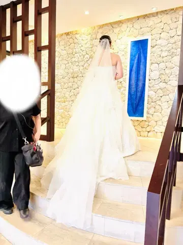 화이트 롱 웨딩 베일 빗 포함