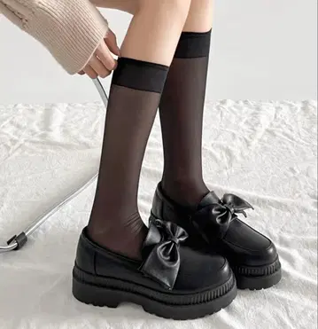 통굽 로퍼 빅 리본