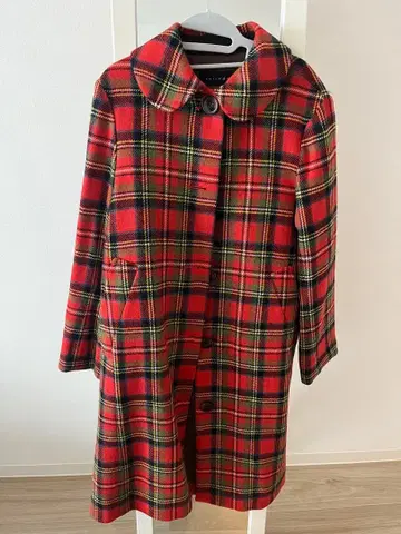 [새상품급] CHILD WOMAN 체크 무늬 롱 코트 F 사이즈