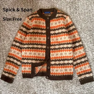 Spick & Span 페어아일 패턴 가디건 고급 울 100% 새상품급