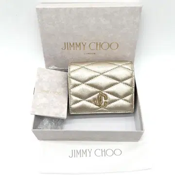 [ 새상품 미사용품 ] Jimmy CHOO 퀼팅 접이식 지갑 골드