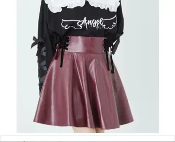 와인 레드 플레어 스커트 세트