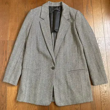 ZARA 자라 헤링본 울 테일러드 자켓 그레이 XS