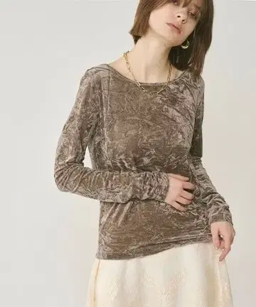 미사용급 그레이스 콘티넨탈 크러쉬 벨로아 상의