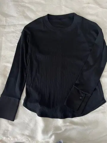 AMERI 아메리 리브 티셔츠 소매 절개