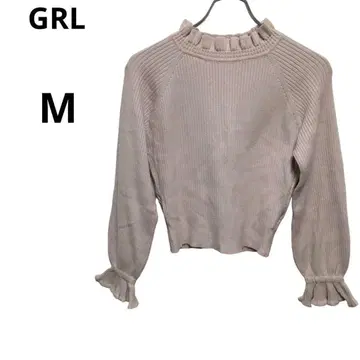 캔디 슬리브 니트 프릴 상의 무지 귀여운 페미닌