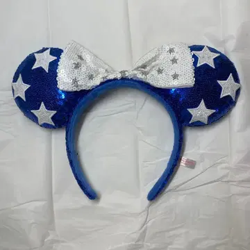 별 패턴 리본 포함 파랑 머리띠 디즈니