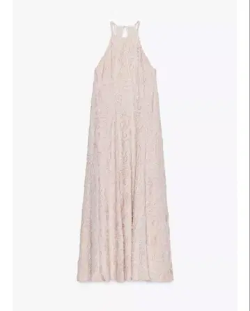 zara 프린지 홀더넥 미디 원피스