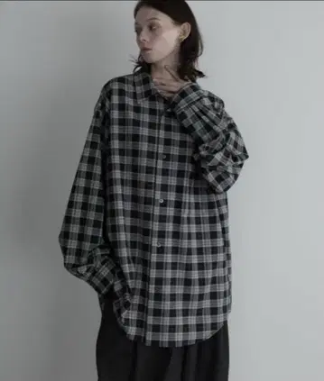 remer loose check over shirt shadow lame