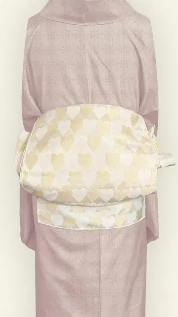 성인용 헤코 오비 하트 레지멘탈 비늘 패턴 귀여운 밀크 화이트