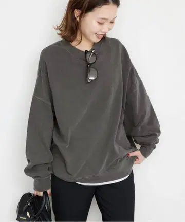 슬로브 이에나 빅 실루엣 피그먼트 쭈리 풀오버