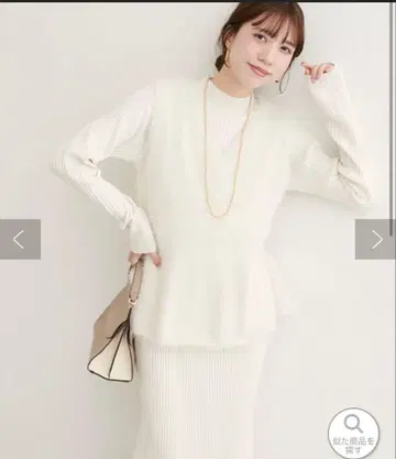 페더 페플럼 베스트 + 리브 타이트 원피스 세트