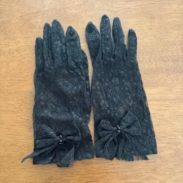 블랙 레이스 장갑 리본 포함 예복