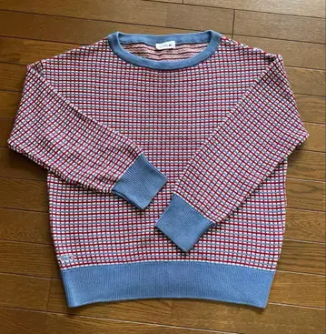 LACOSTE 체크 무늬 스웨터 사이즈 40 코튼 100%