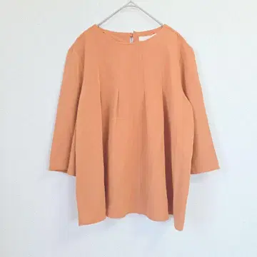 SISVEL 블라우스 튜닉 5부 소매 오렌지 38 루즈핏 M
