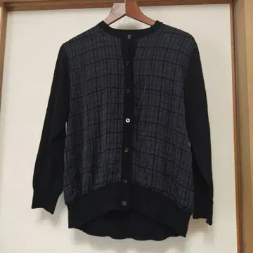 와이즈 포 리빙 체크 무늬 가디건 [ 새상품급 ]