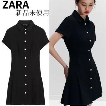 ZARA 플리츠 텍스처 원단 원피스 XS