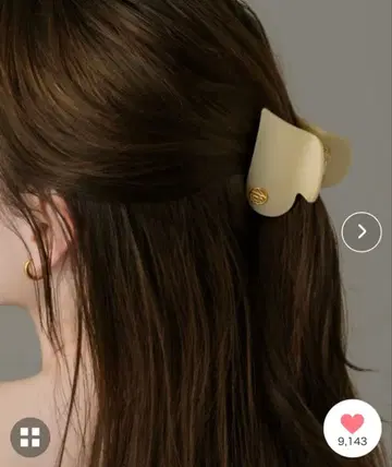 muku 하트형 헤어 클립 아이보리