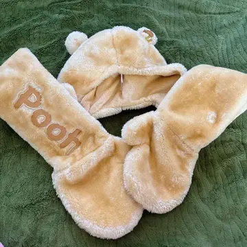 도쿄 디즈니 리조트 곰돌이 푸 팬캡 머플러