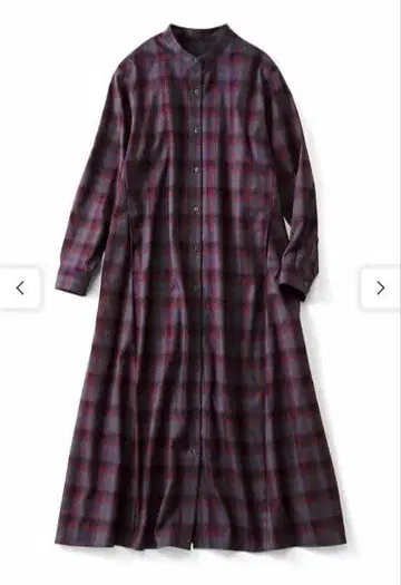 리브 인 컴포트 풍성함이 멋진 깔끔한 체크 무늬 셔츠 원피스